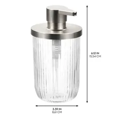 Interdesign Fluted Glass Soap Dispenser (8.6 x 8.6 x 15.2 cm)
