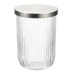 علبة زجاجية مزخرفة مع غطاء انترد يزاين (8.6 × 8.6 × 12 سم)