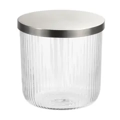 Interdesign Large Fluted Glass Canister (12.7 x 12.7 x 12 cm)