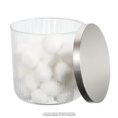 Interdesign Large Fluted Glass Canister (12.7 x 12.7 x 12 cm)