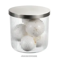 Interdesign Large Fluted Glass Canister (12.7 x 12.7 x 12 cm)