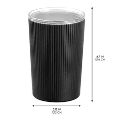 علبة بلاستيكية مزخرفة انتر ديزاين (أسود، 8 × 8 × 11.4 سم)