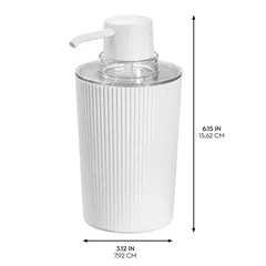 Interdesign Fluted Plastic Soap Dispenser (10 x 8 x 15.6 cm)