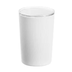 علبة بلاستيكية مزخرفة انتر ديزاين (أبيض، 8 × 8 × 11.4 سم)