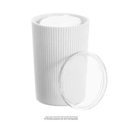 علبة بلاستيكية مزخرفة انتر ديزاين (أبيض، 8 × 8 × 11.4 سم)