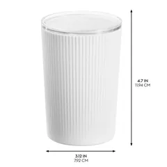 علبة بلاستيكية مزخرفة انتر ديزاين (أبيض، 8 × 8 × 11.4 سم)