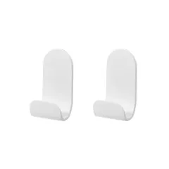 Interdesign Self-Adhesive Wall Hook Set (10.9 x 3.2 x 12.5 cm, White, 2 Pc.)