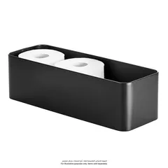 Interdesign Patton Toilet Steel Tissue Bin (Black, 15.8 x 43.8 x 13.3 cm)