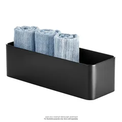 Interdesign Patton Toilet Steel Tissue Bin (Black, 15.8 x 43.8 x 13.3 cm)