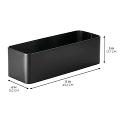 Interdesign Patton Toilet Steel Tissue Bin (Black, 15.8 x 43.8 x 13.3 cm)