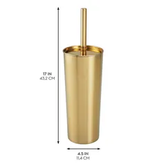 Interdesign Patton Bowl Stainless Steel Toilet Brush (Brass, 11.6 x 11.6 x 24 cm)