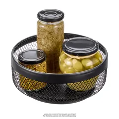 Interdesign Metal OrganizerI Spinner (Black, 23.5 x 23.5 x 9 cm)