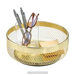 Interdesign Metal OrganizerI Spinner (Brass, 23.5 x 23.5 x 9 cm)