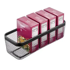 سلة تخزين معدنية إنتر ديزاين ميشي (أسود، 41.2 × 15.8 × 13.3 سم)