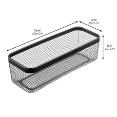 سلة تخزين معدنية إنتر ديزاين ميشي (أسود، 41.2 × 15.8 × 13.3 سم)