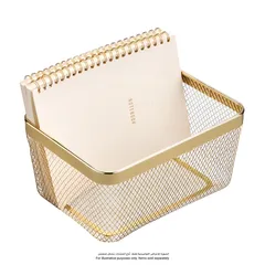 Interdesign Meshi Metal Pantry Basket (Brass, 31 x 23.5 x 15.8 cm)