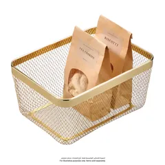 Interdesign Meshi Metal Pantry Basket (Brass, 31 x 23.5 x 15.8 cm)