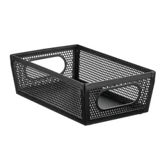 Interdesign Perforated Metal Bin (Black, 25.4 x 15 x 7.6 cm)