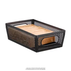 Interdesign Perforated Metal Bin (Black, 25.4 x 15 x 7.6 cm)
