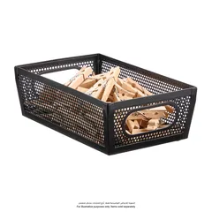 Interdesign Perforated Metal Bin (Black, 25.4 x 15 x 7.6 cm)