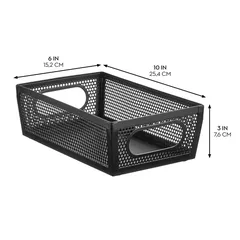 Interdesign Perforated Metal Bin (Black, 25.4 x 15 x 7.6 cm)