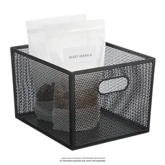 Interdesign Perforated Metal Bin (Black, 30.5 x 25.4 x 20.3 cm)