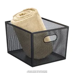 Interdesign Perforated Metal Bin (Black, 30.5 x 25.4 x 20.3 cm)