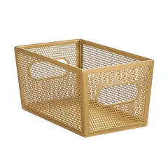 Interdesign Perforated Metal Bin (Brass, 25.4 x 15 x 12.7 cm)
