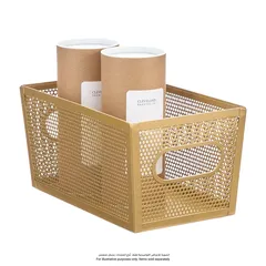 Interdesign Perforated Metal Bin (Brass, 25.4 x 15 x 12.7 cm)