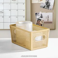 Interdesign Perforated Metal Bin (Brass, 25.4 x 15 x 12.7 cm)