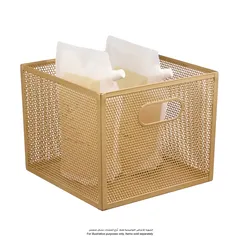 Interdesign Perforated Metal Bin (Brass, 25.4 x 25.4 x 20.3 cm)