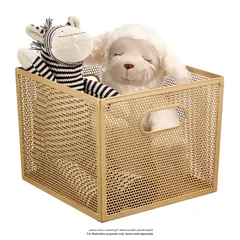 Interdesign Perforated Metal Bin (Brass, 25.4 x 25.4 x 20.3 cm)