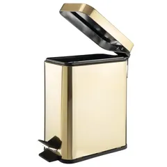 Interdesign Rectangle Steel Step Bin (5 L, Brass)