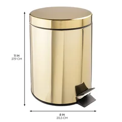 Interdesign Round Steel Step Bin (5 L, Brass)