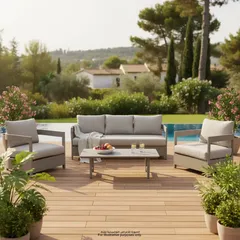 Rovaniemi 5-Seater Aluminum Outdoor Sofa Set (203 x 80 x 67 cm)