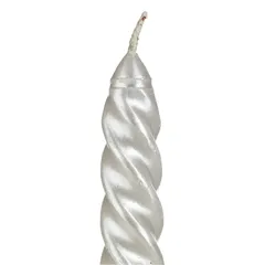 Atmosphera Glittery Twist Stick Candles Set (4 Pc, White)