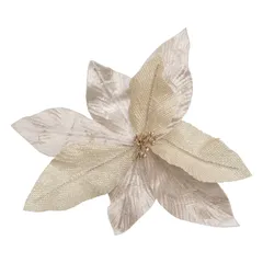 Atmosphera Hanging PoinSettia Festive Décor (23 cm, Beige)