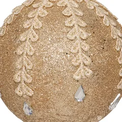 Atmosphera Polystyrene Embroidered Bauble (10 cm, Champagne)