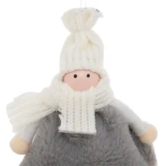 Atmosphera Textile Girl with Fur Tree Decor (23 cm, Gray)