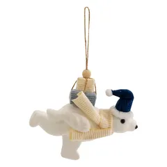 Atmosphera Bear with Gift Polystyrene Tree Decor (12 cm)