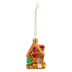 Atmosphera Gingerbread House Glass Tree Decor (1 Pc, 8.4 cm)