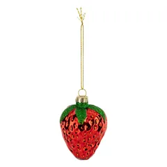 Atmosphera Strawberry Glass Tree Decor (1 Pc, 7.6 cm)