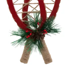 Atmosphera Wooden Snowshoes Tree Decor (1 Pc, 18 cm)