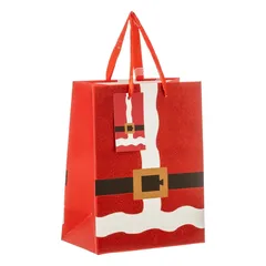 Atmosphera Glitter Santa Outfit Print Small Gift Bag (1 Pc, 18 x 23 cm)