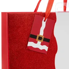 Atmosphera Glitter Santa Outfit Print Small Gift Bag (1 Pc, 18 x 23 cm)
