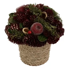 Atmosphera Christmas Apple Arrangement in Pot Decor (1 Pc, 19 cm)