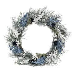 Atmosphera Blue and White Christmas Plastic Wreath (50 cm)