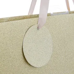 Atmosphera Glitter Medium Gift Bag (Gold, 26 x 33 cm)