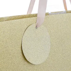 Atmosphera Glitter Large Gift Bag (Gold, 33 x 45.5 cm)