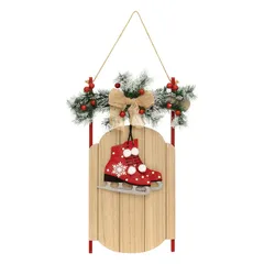 Atmosphera Wooden Sled with Ornaments Hanging Decoration (1 Pc, 50 cm)